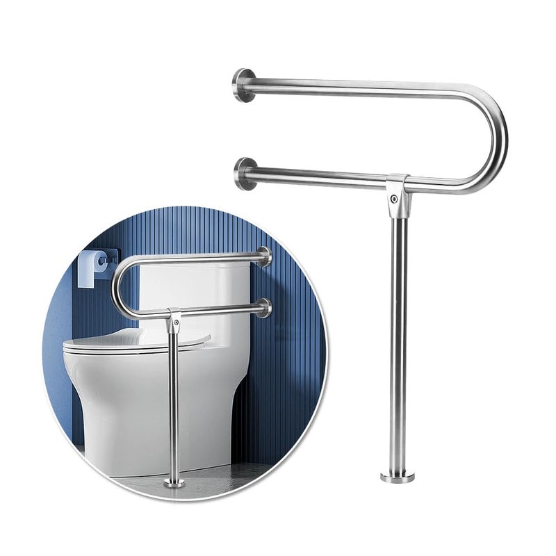 Zelen Handicap Rails Grab Bars Bathroom Toilet Safety Rails Support for Elderly Seniors Handicap Toilet Rails Support Assist Stainless Steel Grab Bars for Bathroom Shower Safety Bars Handrails - Image 1
